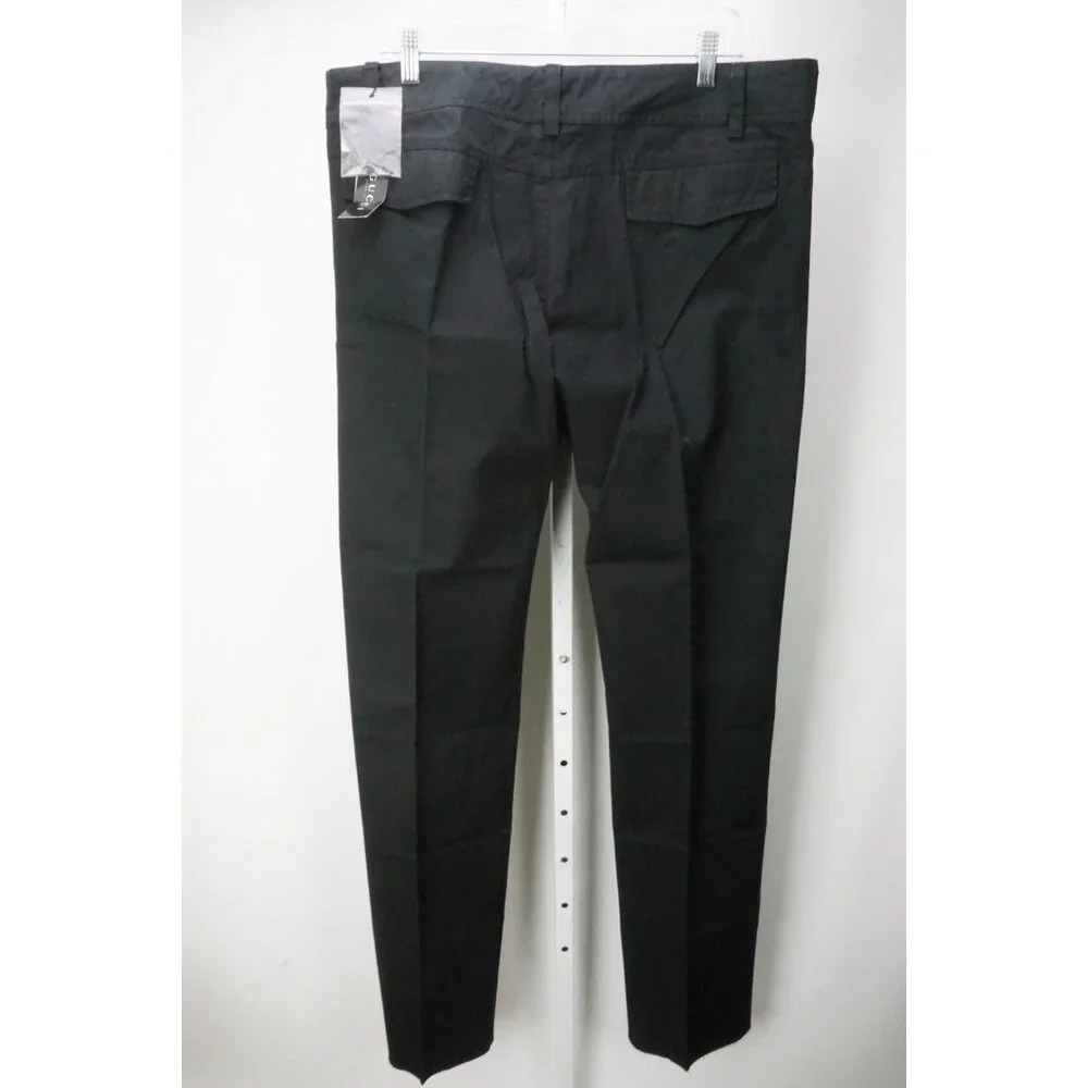 Gucci Solid Black 100% Cotton Chino Pants Trousers 52 EU Brand NEW